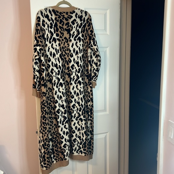 Stitch and feather Leopard print cardigan - Picture 2 of 4